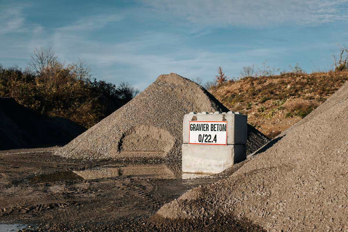 Stock de gravier à Thonon-les-Bains pour construction