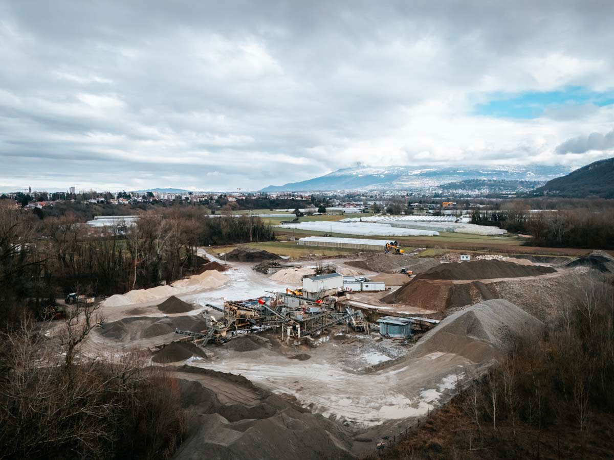 Extraction de granulats à Thonon-les-Bains